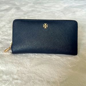 Navy Blue Tory Burch Wallet